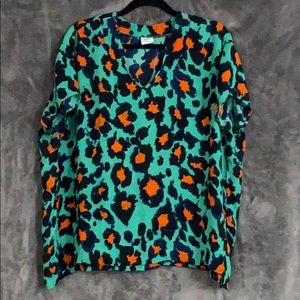 🌵 CAbi Print Short Sleeve Blouse